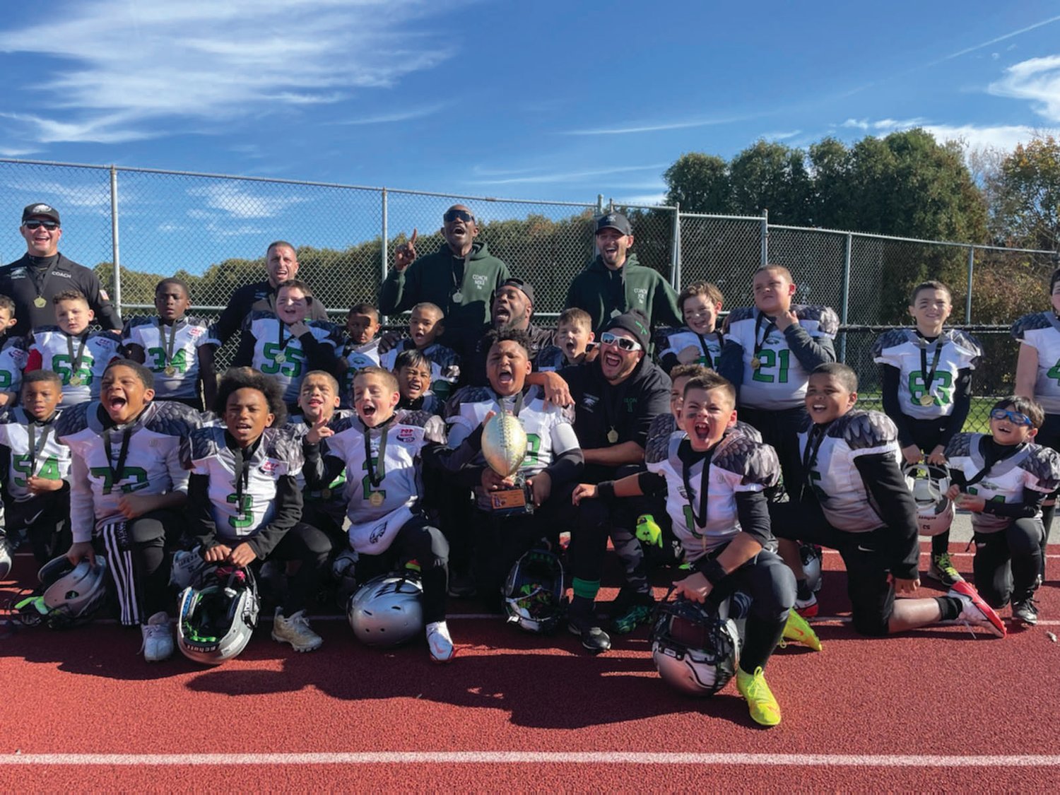FLY, EAGLES, FLY: The Edgewood Eagles 8-U team after winning the state championship.